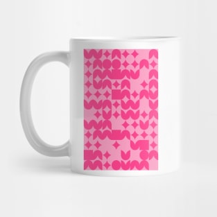 Girly Pinkish Geometric Pattern - Flowers & Stars #4 Mug
